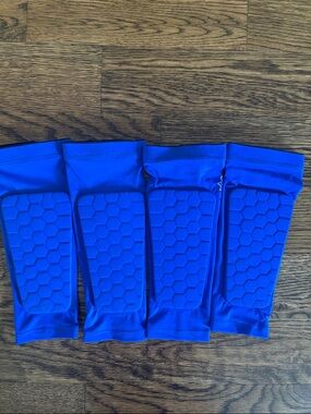 ShinDefender Blue Padded Shin Guards - Set of 2 pairs